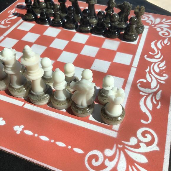 Chess Set - Salmon Pink - Picture 2 of 10